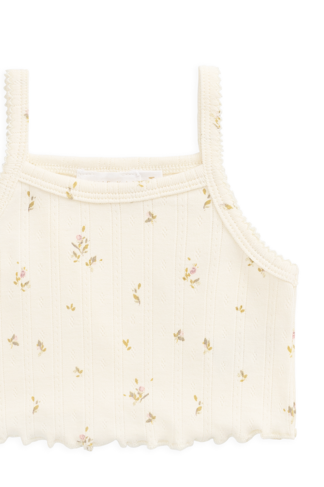Organic Cotton Pointelle Bebe Singlet - Dina Antique Childrens Singlet from Jamie Kay Australia