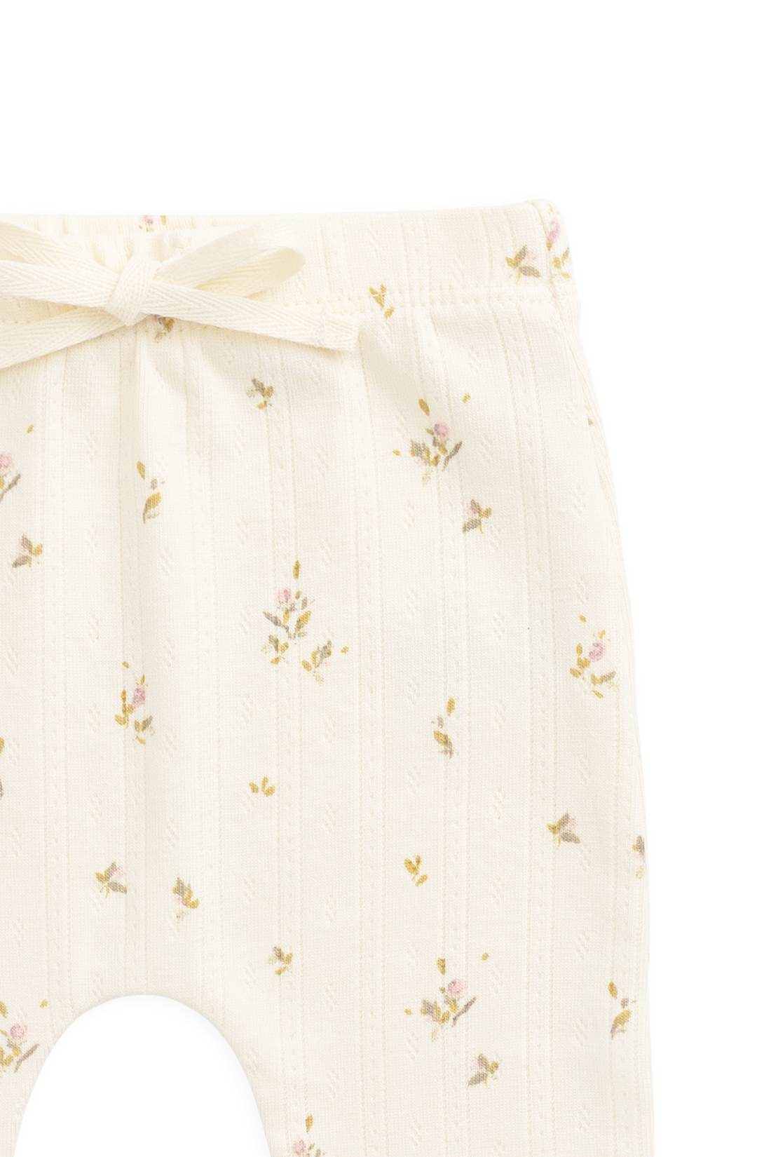 Organic Cotton Pointelle Footed Pant - Dina Antique Childrens Pant from Jamie Kay Australia