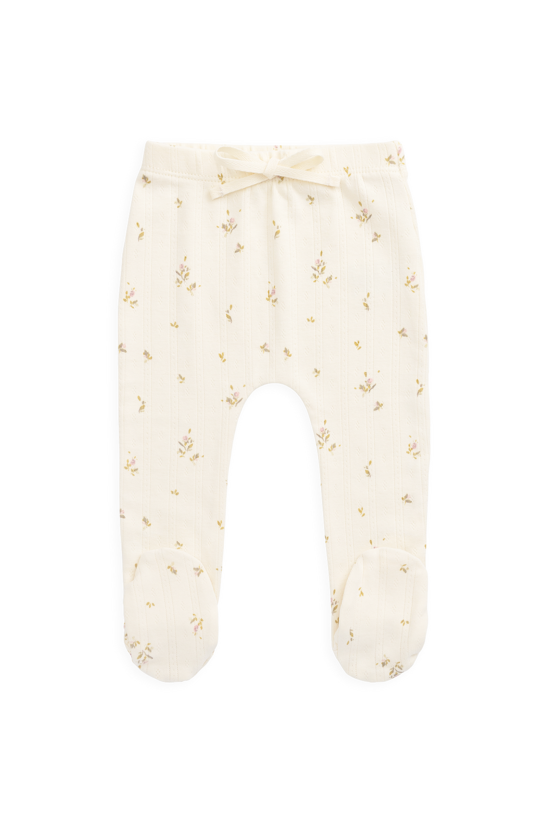 Organic Cotton Pointelle Footed Pant - Dina Antique Childrens Pant from Jamie Kay Australia