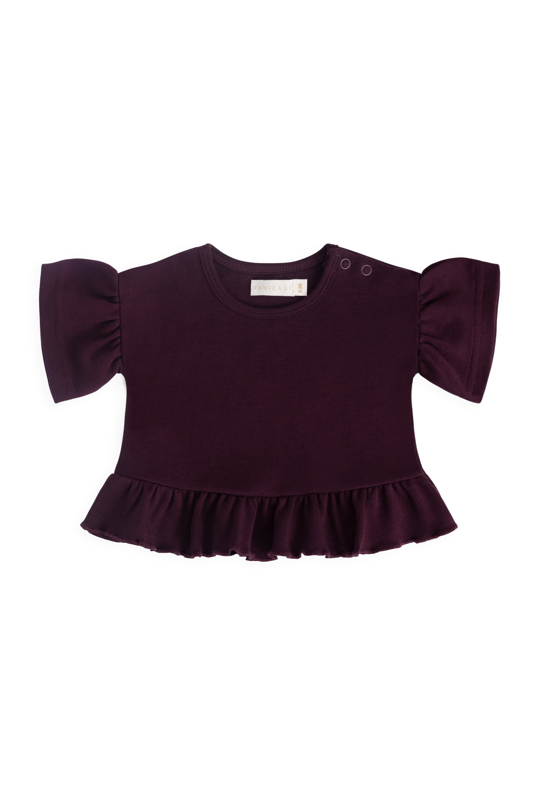 Pima Cotton Courtney Ruffle Top - Fig Childrens Top from Jamie Kay Australia