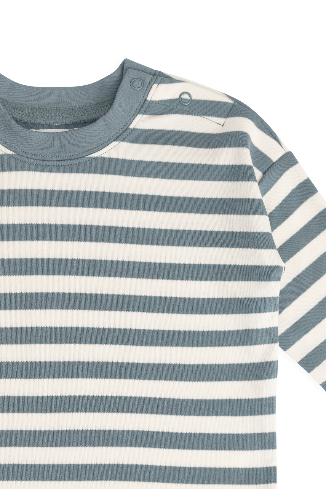Pima Cotton Edward Long Sleeve Top - Essential Stripe Cloud/Honolulu Childrens Top from Jamie Kay Australia