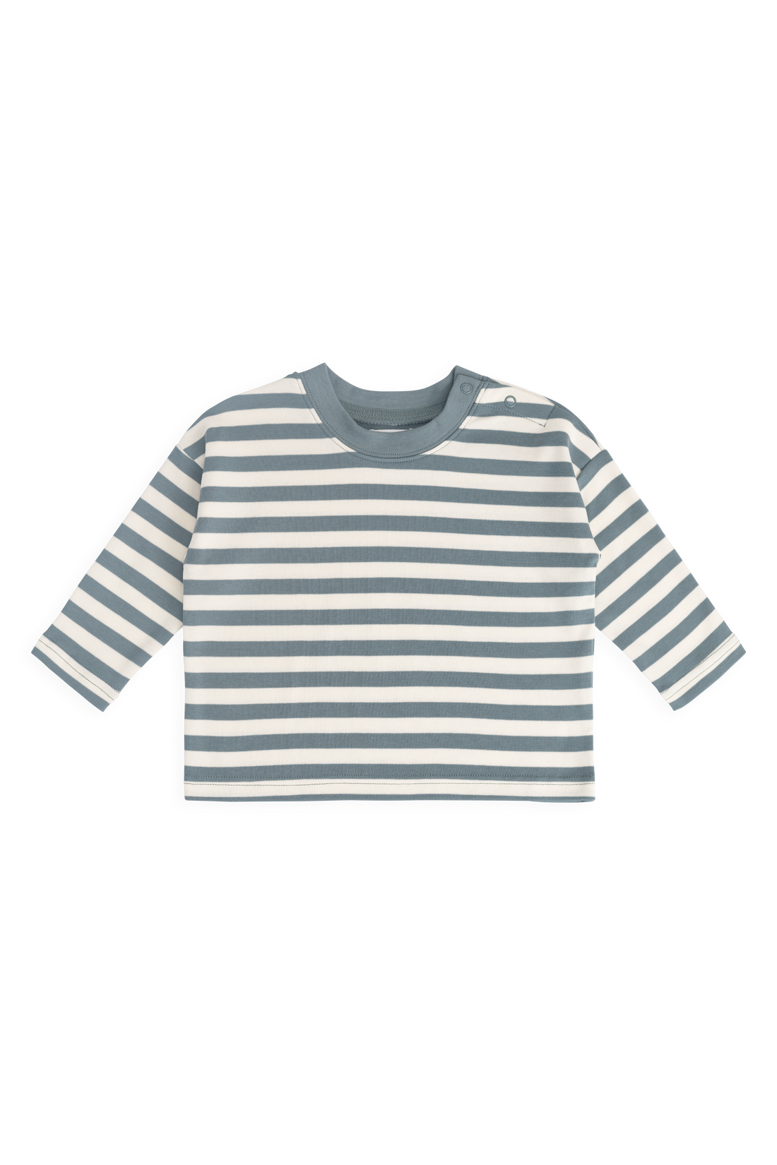 Pima Cotton Edward Long Sleeve Top - Essential Stripe Cloud/Honolulu Childrens Top from Jamie Kay Australia