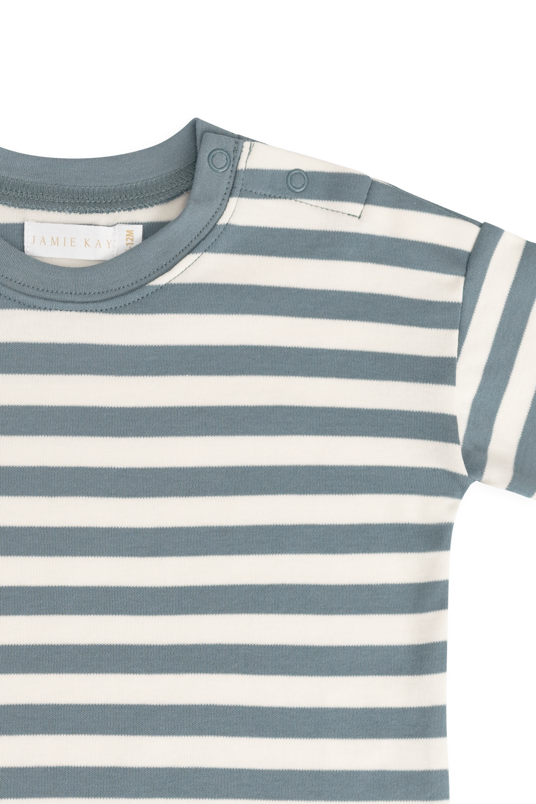 Pima Cotton Edward Tee - Essential Stripe Cloud/Honolulu Childrens Top from Jamie Kay Australia