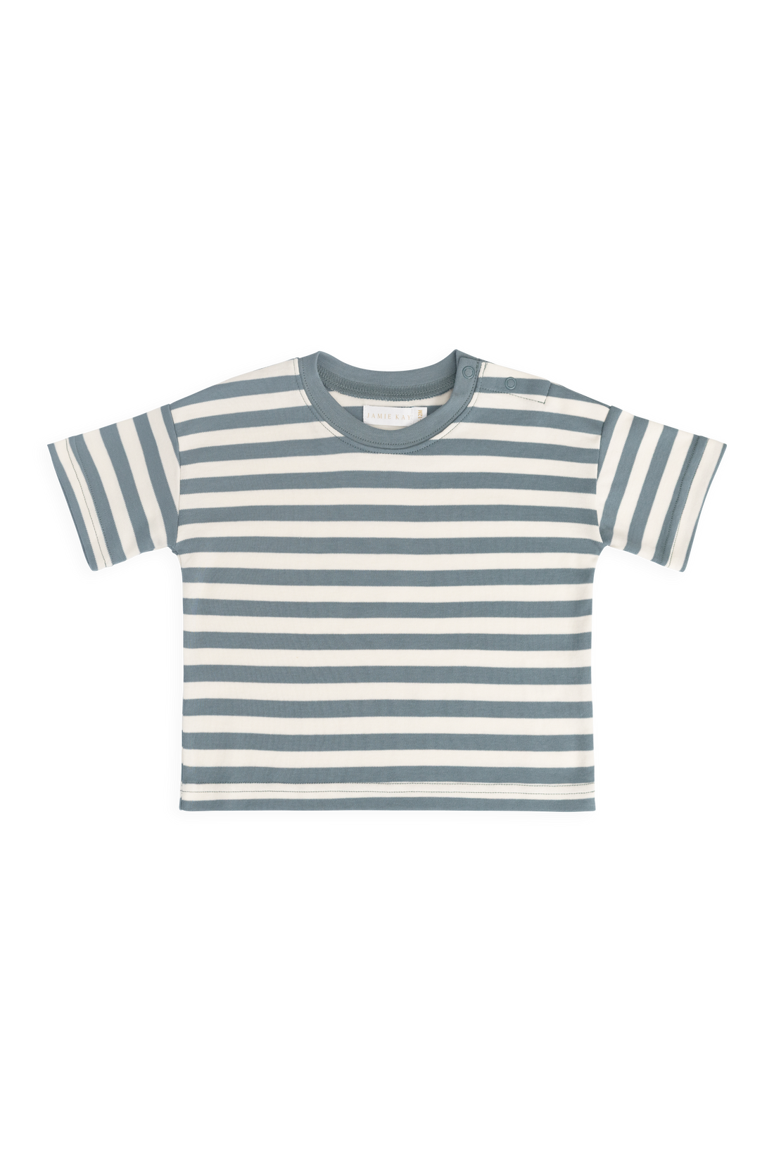 Pima Cotton Edward Tee - Essential Stripe Cloud/Honolulu Childrens Top from Jamie Kay Australia