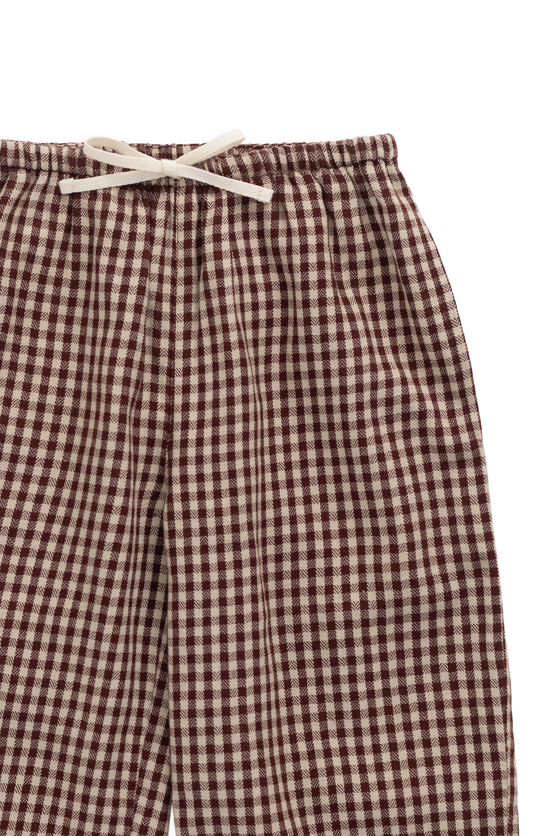 Organic Cotton Kenji Pant-Cinnamon Gingham Childrens Pant from Jamie Kay Australia