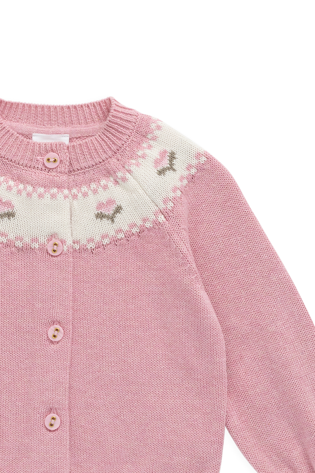 Annette Cardigan - Annette Jacquard - Pink Flutter Marle Childrens Top from Jamie Kay Australia