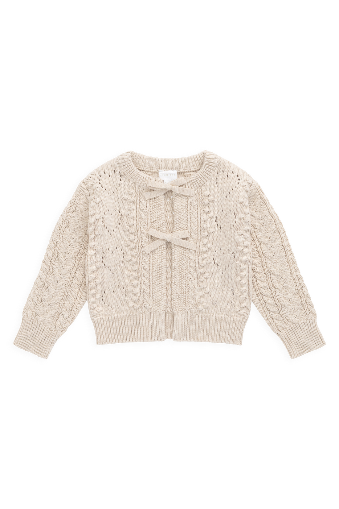 Josephine Cardigan - Light Oatmeal Marle Childrens Top from Jamie Kay Australia