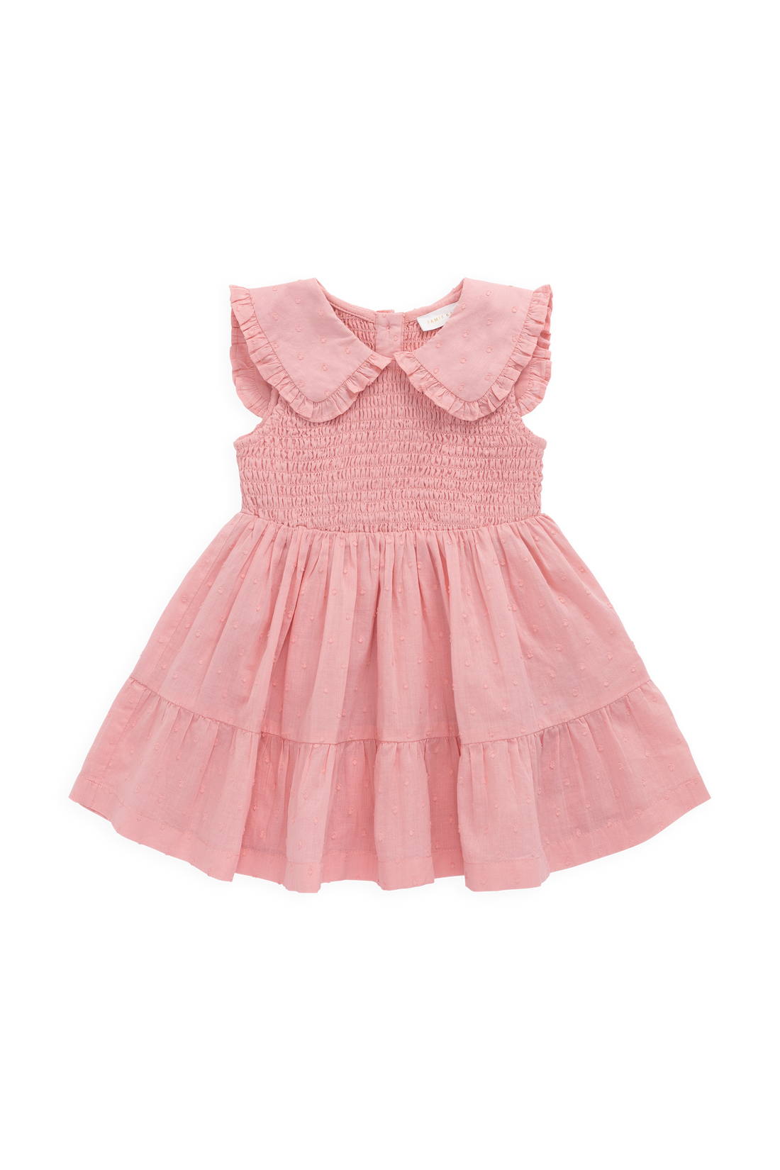 Organic Cotton Claudine Dress - Swiss Pink Childrens Dress from Jamie Kay Australia