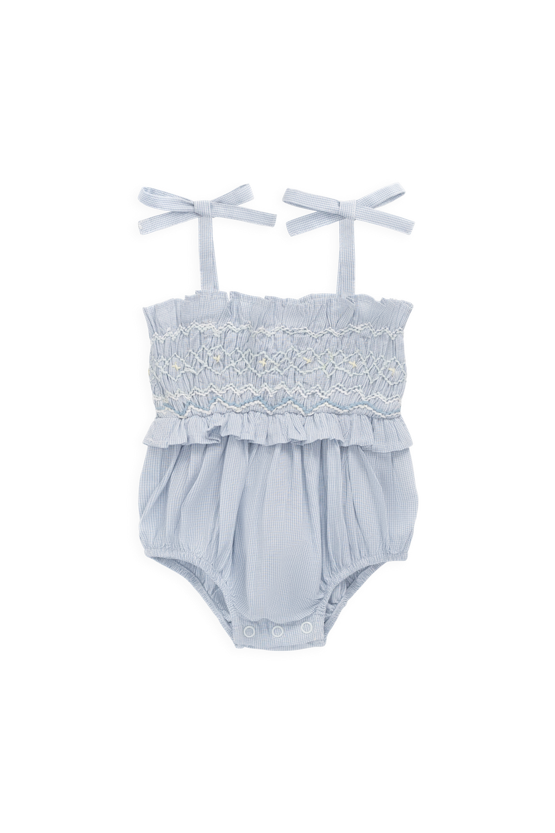 Organic Cotton Desiree Playsuit - Petite Check Childrens Playsuit from Jamie Kay Australia
