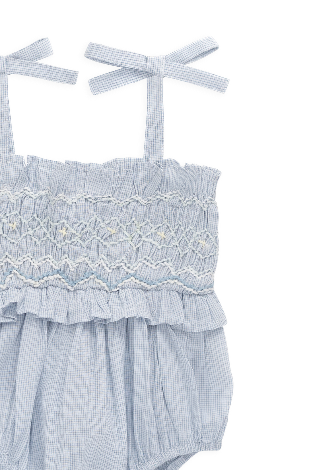 Organic Cotton Desiree Playsuit - Petite Check Childrens Playsuit from Jamie Kay Australia