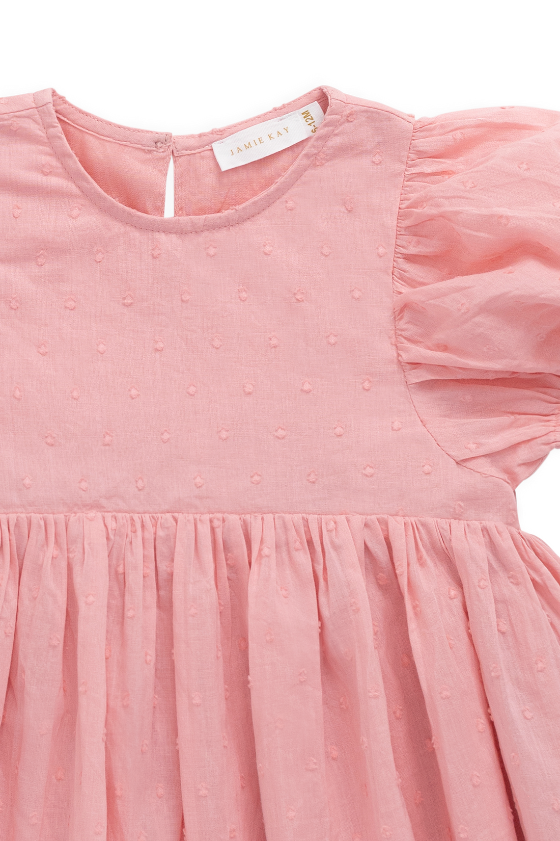 Organic Cotton Frannie Dress - Swiss Pink Childrens Dress from Jamie Kay Australia