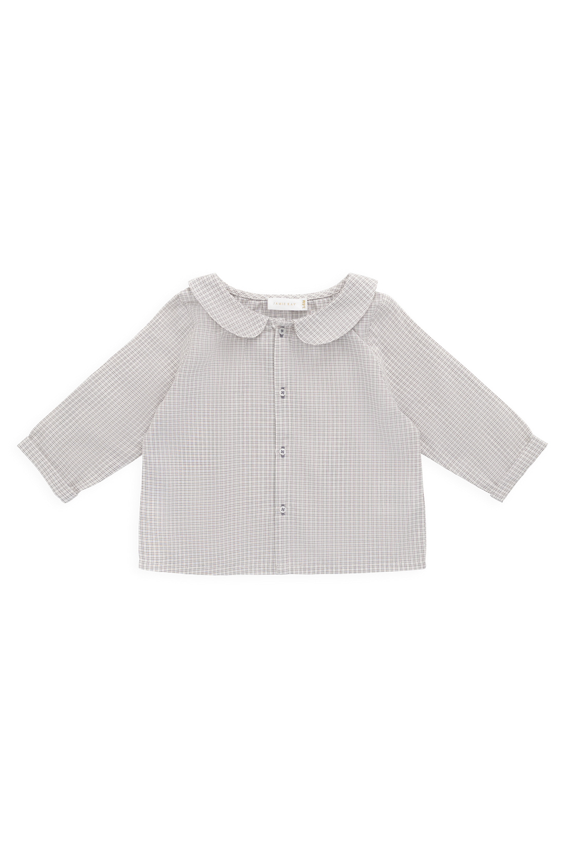 Organic Cotton Gabriel Top - Cloud Check Childrens Top from Jamie Kay Australia