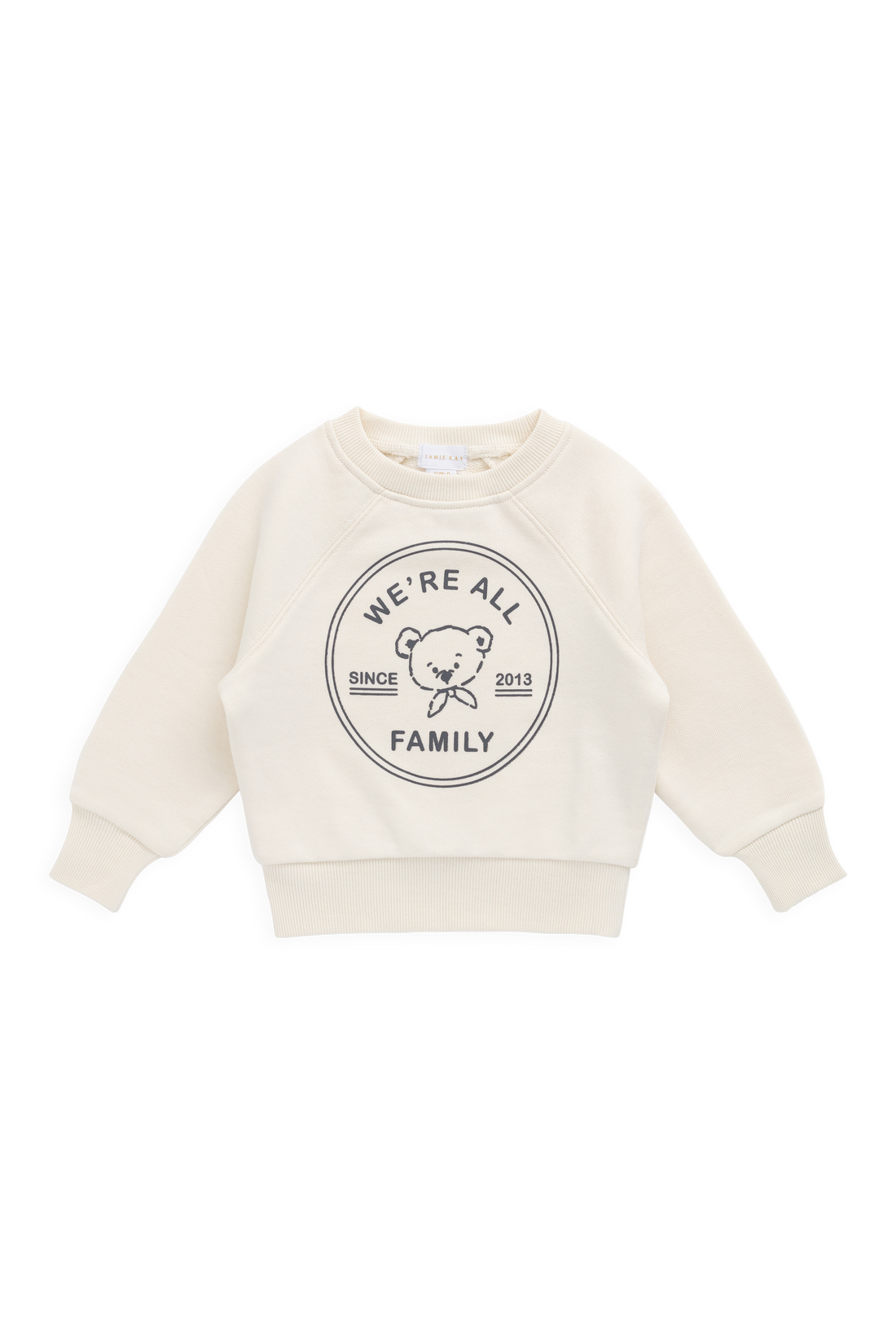 Organic Cotton Hayes Sweatshirt - We're All Family Cloud Childrens Top from Jamie Kay Australia