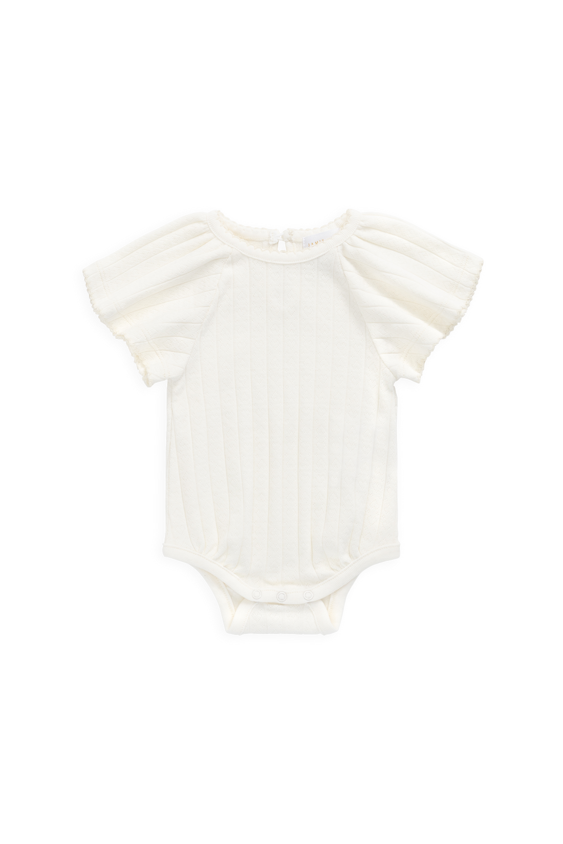 Organic Cotton Josephine Playsuit - Sweet Heart Pointelle Parchment Childrens Playsuit from Jamie Kay Australia