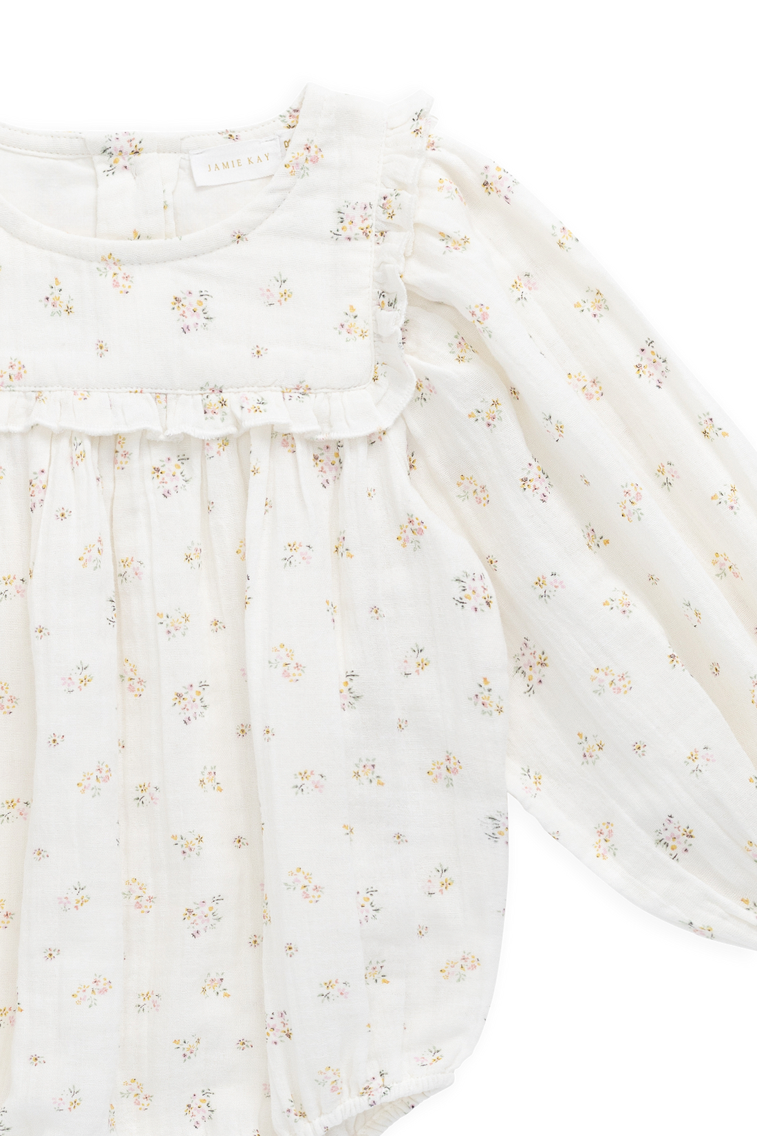 Organic Cotton Muslin Frances Playsuit-Ayla Whisper Childrens Playsuit from Jamie Kay Australia