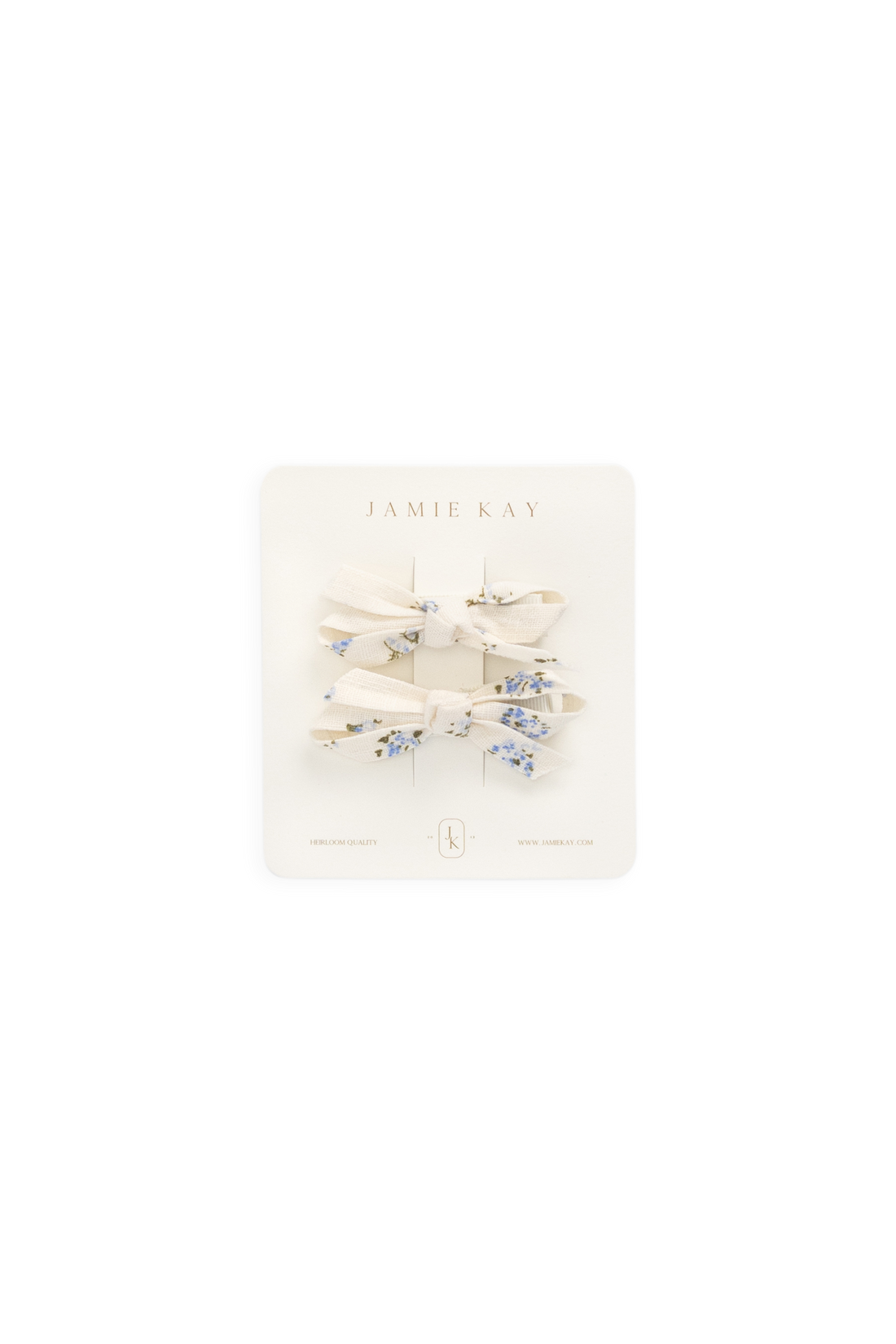 Organic Cotton Nathalie Bow - Juniper Fields Blue Childrens Hair Bow from Jamie Kay Australia