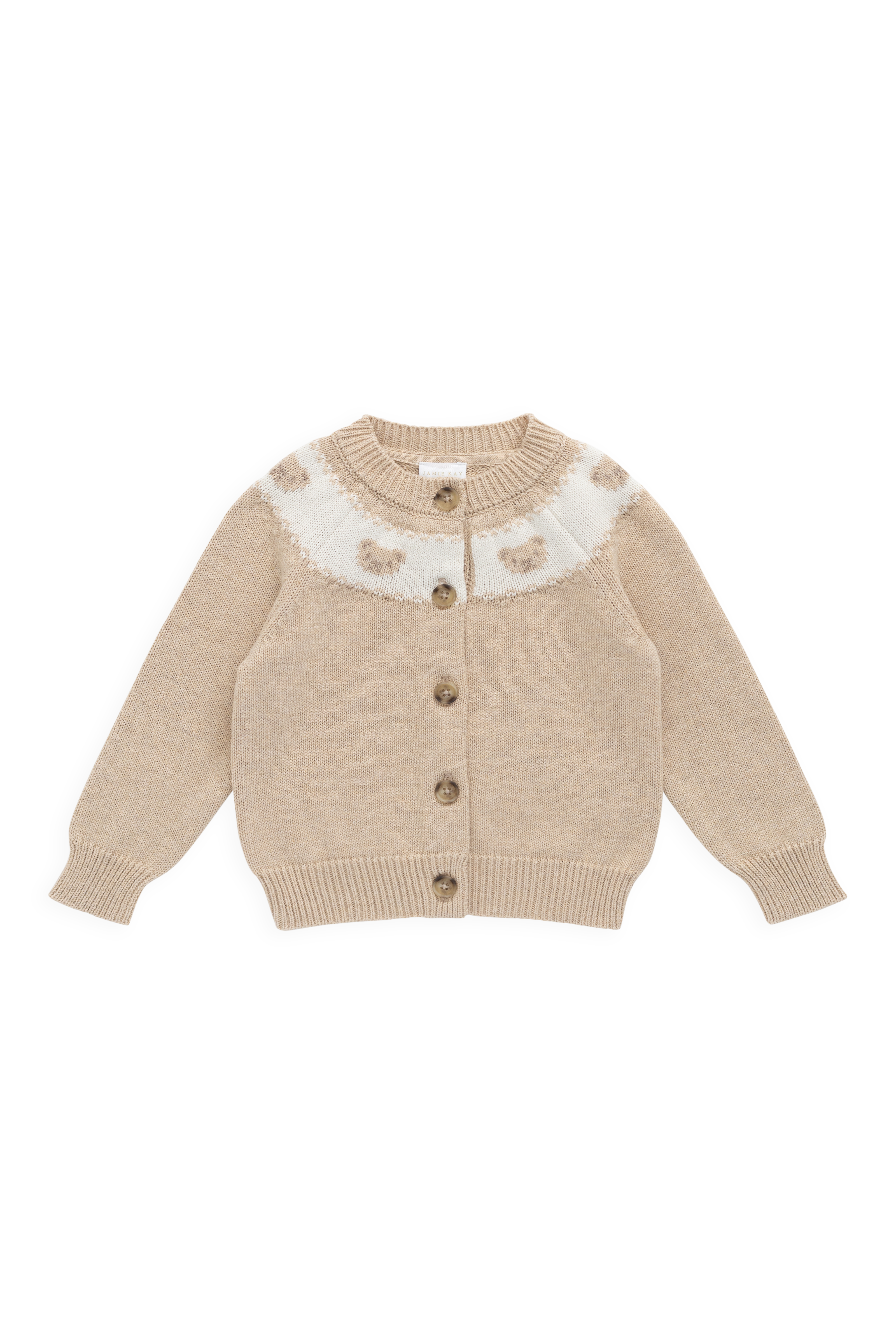 Riley Cardigan - Riley Jacquard - Wheaten Marle – Jamie Kay AU