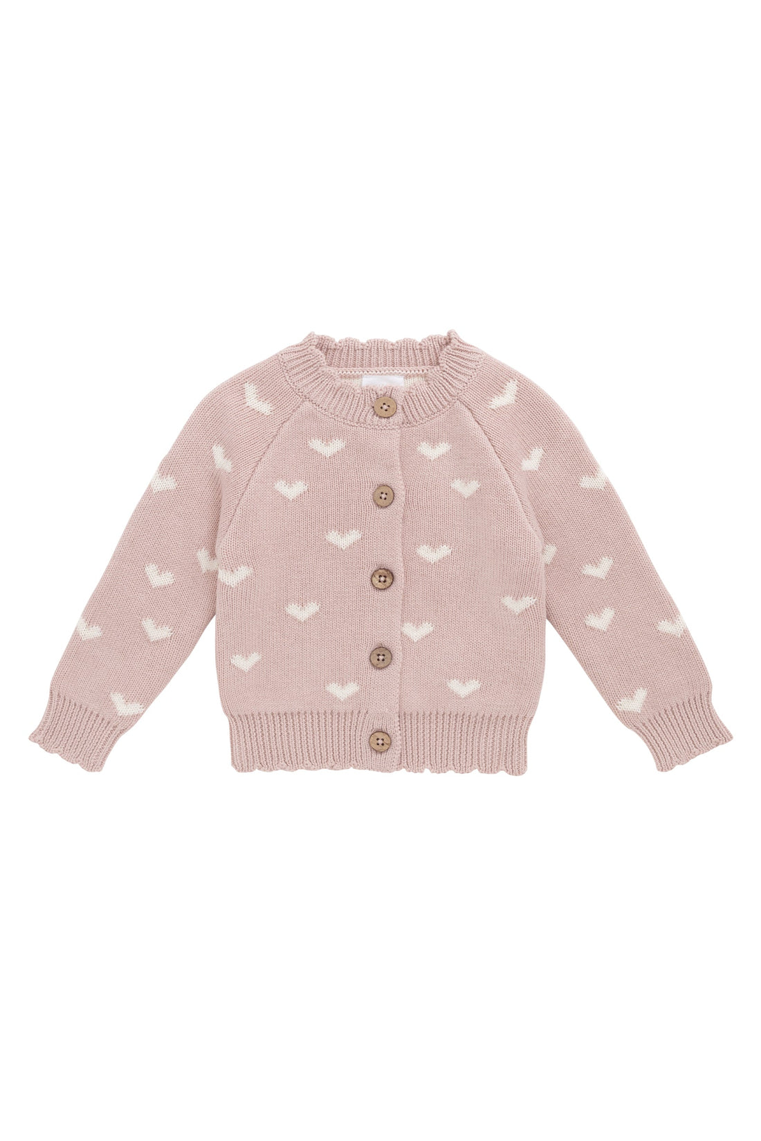 Anna Cardigan - Petite Heart Rose Smoke Childrens Cardigan from Jamie Kay Australia