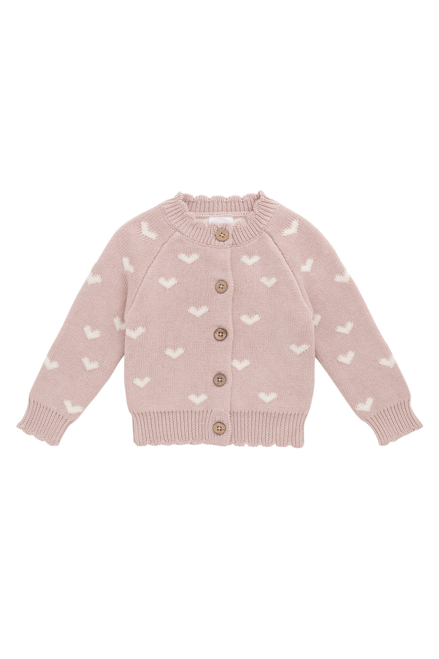 Anna Cardigan - Petite Heart Rose Smoke Childrens Cardigan from Jamie Kay Australia