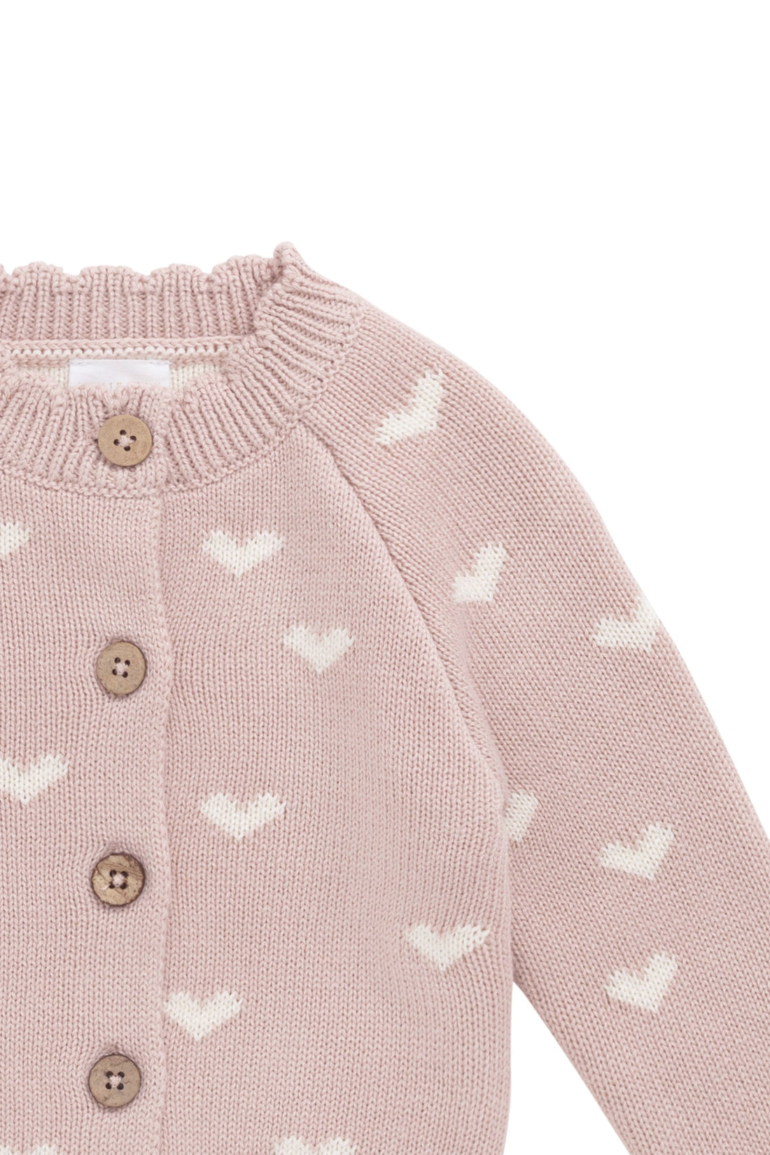 Anna Cardigan - Petite Heart Rose Smoke Childrens Cardigan from Jamie Kay Australia
