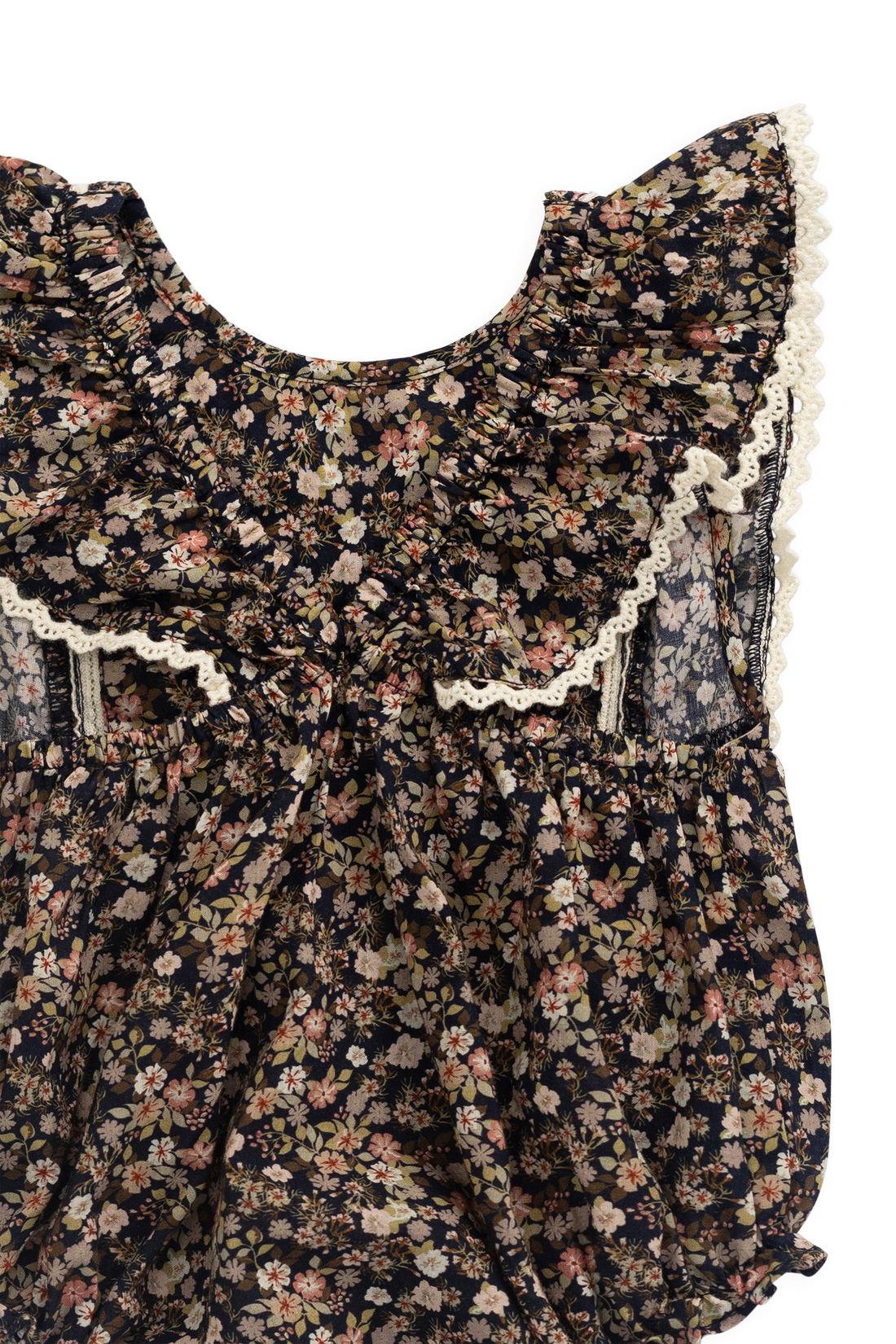 Organic Cotton Beatrice Playsuit - Luca Floral Childrens Bodysuit from Jamie Kay Australia