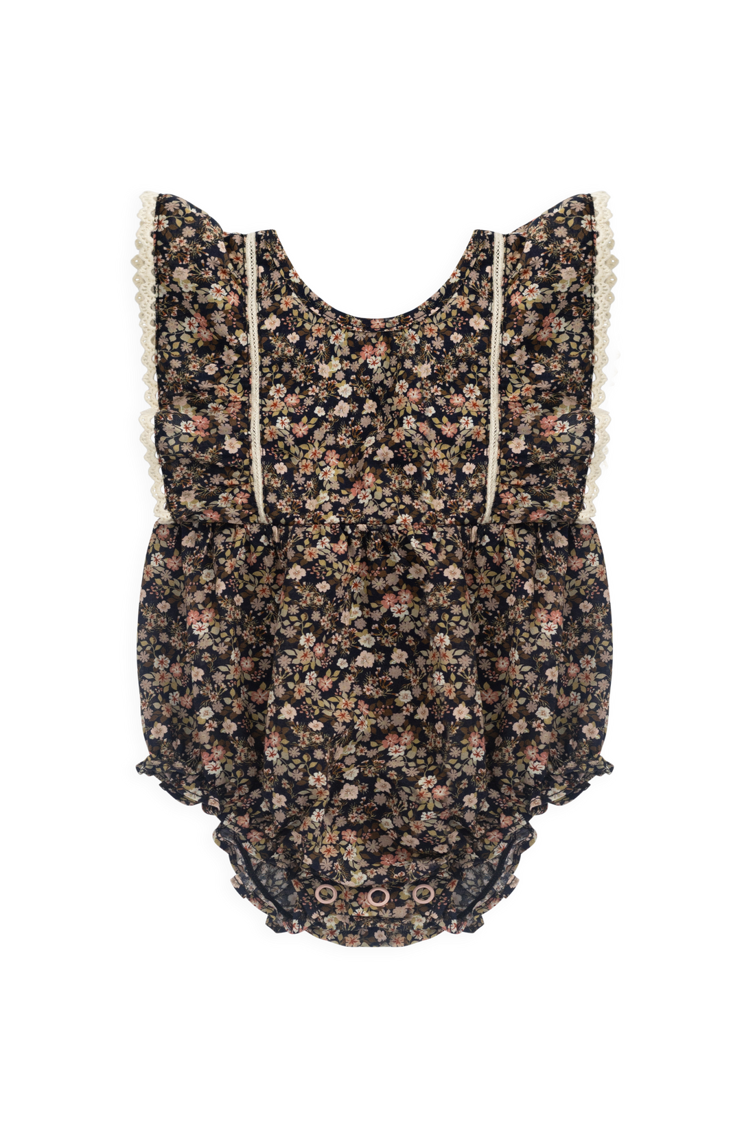 Organic Cotton Beatrice Playsuit - Luca Floral Childrens Bodysuit from Jamie Kay Australia