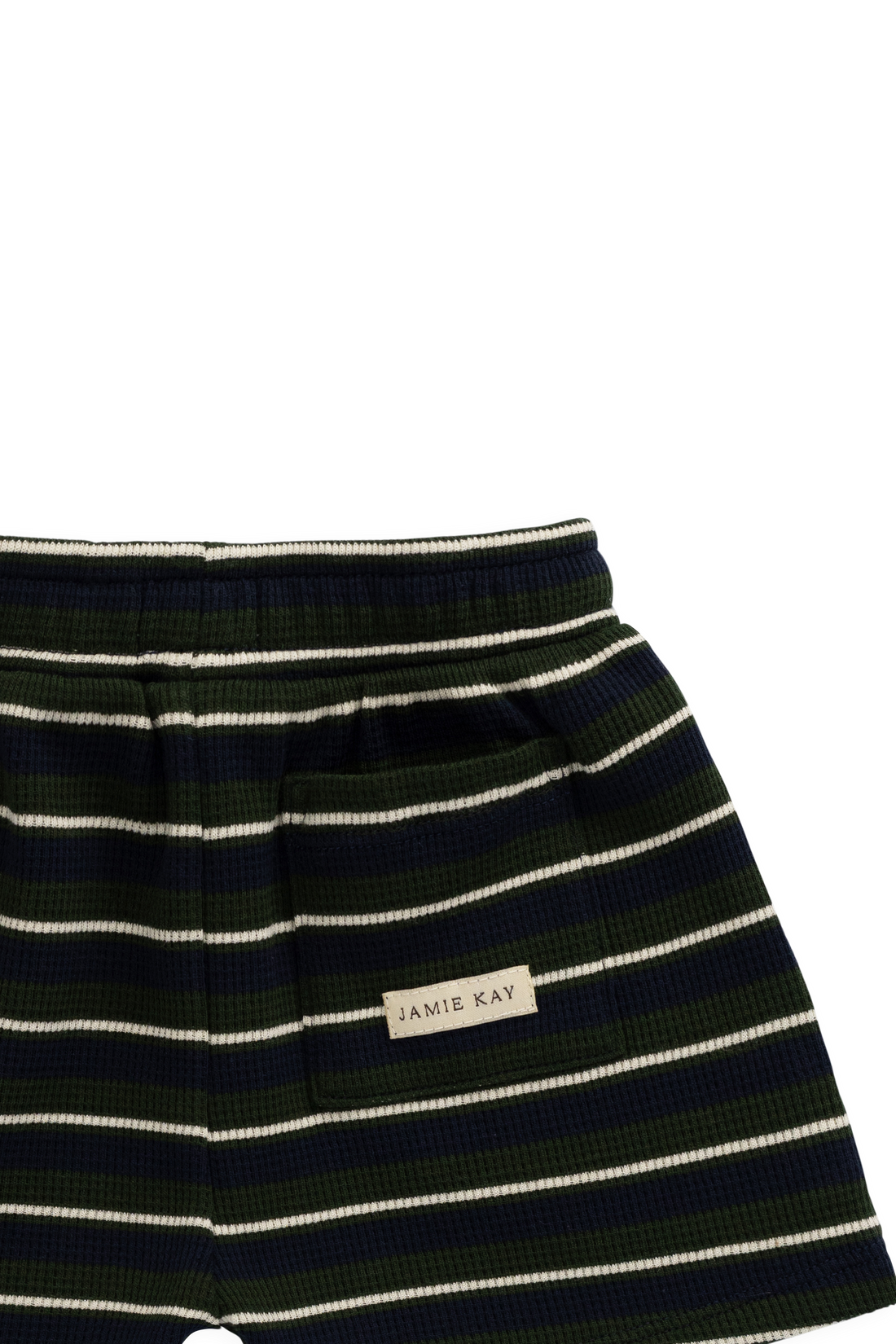 Organic Cotton Waffle Leith Short - Maritime Grandeur Stripe Childrens Short from Jamie Kay Australia