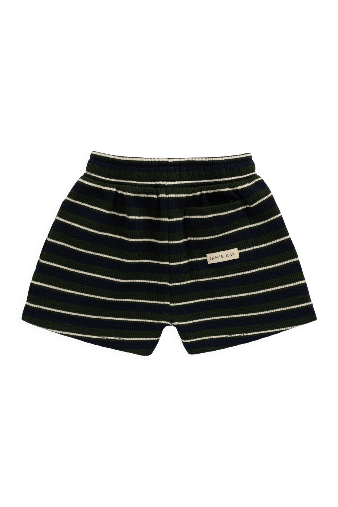 Organic Cotton Waffle Leith Short - Maritime Grandeur Stripe Childrens Short from Jamie Kay Australia