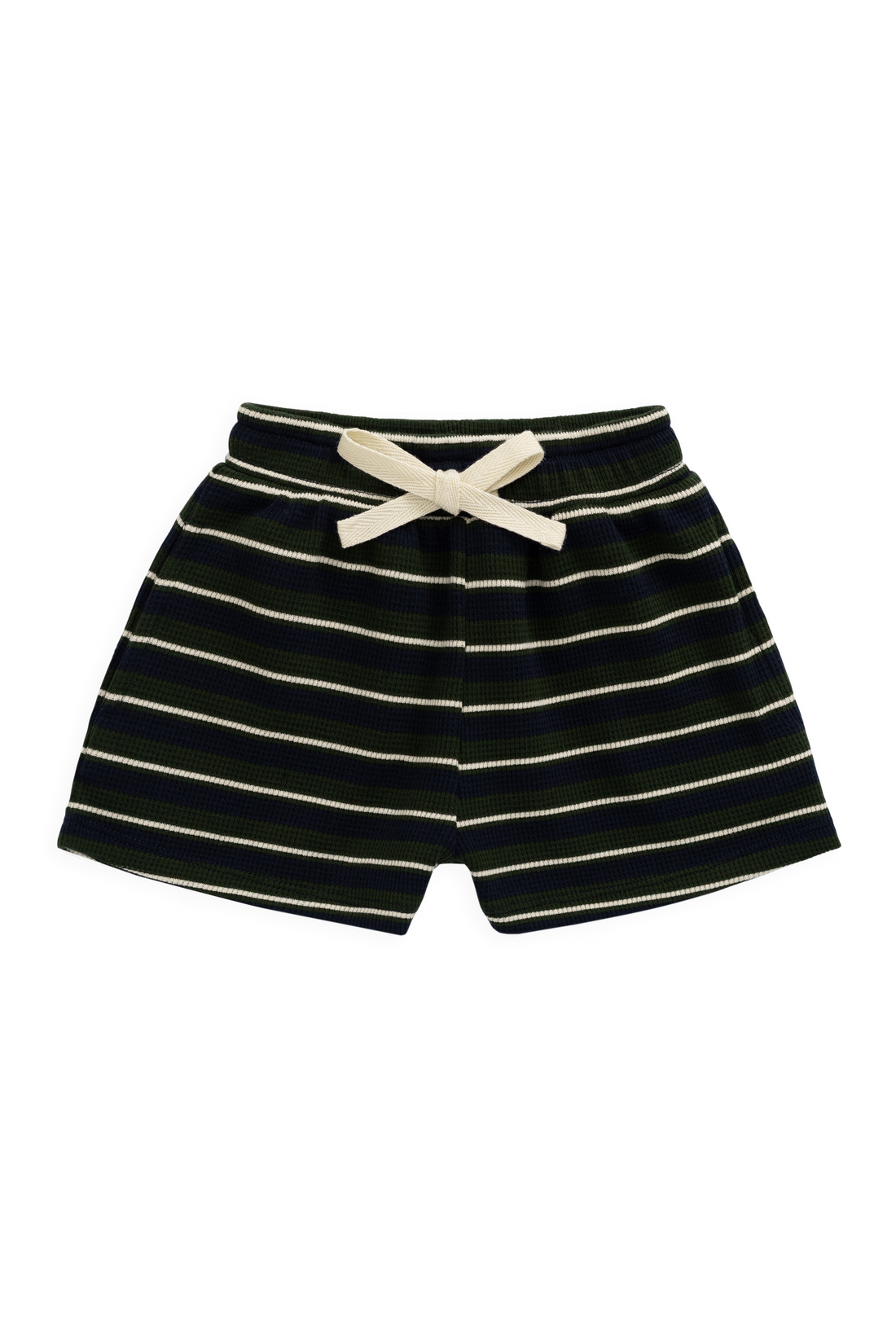 Organic Cotton Waffle Leith Short - Maritime Grandeur Stripe Childrens Short from Jamie Kay Australia