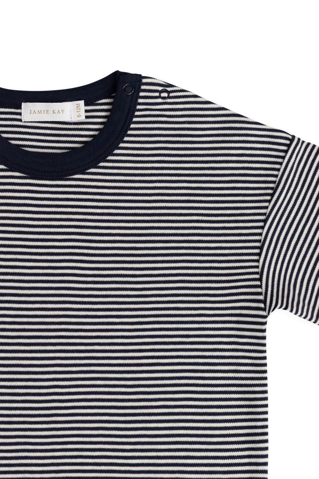 Pima Cotton Edward Tee - Petite Stripe Cloud/Maritime Childrens Top from Jamie Kay Australia