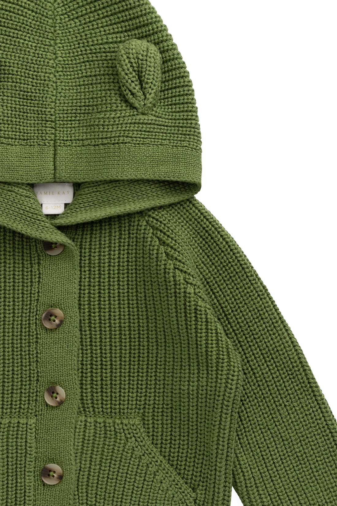 Bear Cardigan - Matcha Childrens Cardigan from Jamie Kay Australia