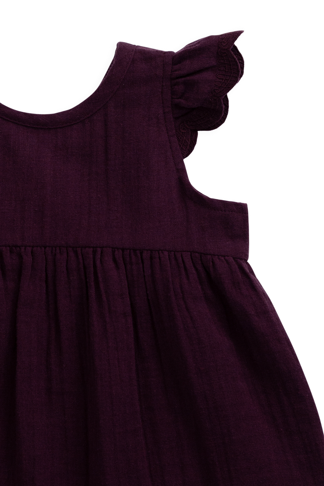 Organic Cotton Muslin Lace Dress - Fig Childrens Dress from Jamie Kay Australia