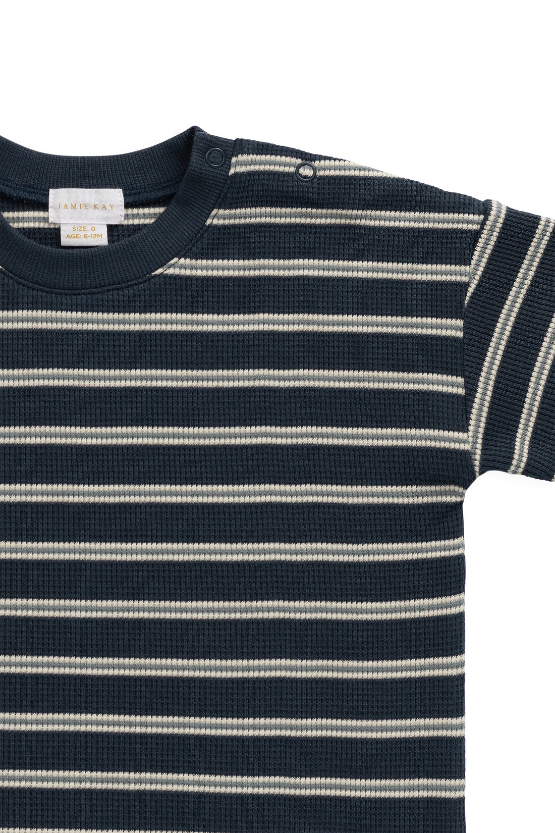 Organic Cotton Waffle Leith Tee - Dreamer Stripe Captain Childrens Top from Jamie Kay Australia