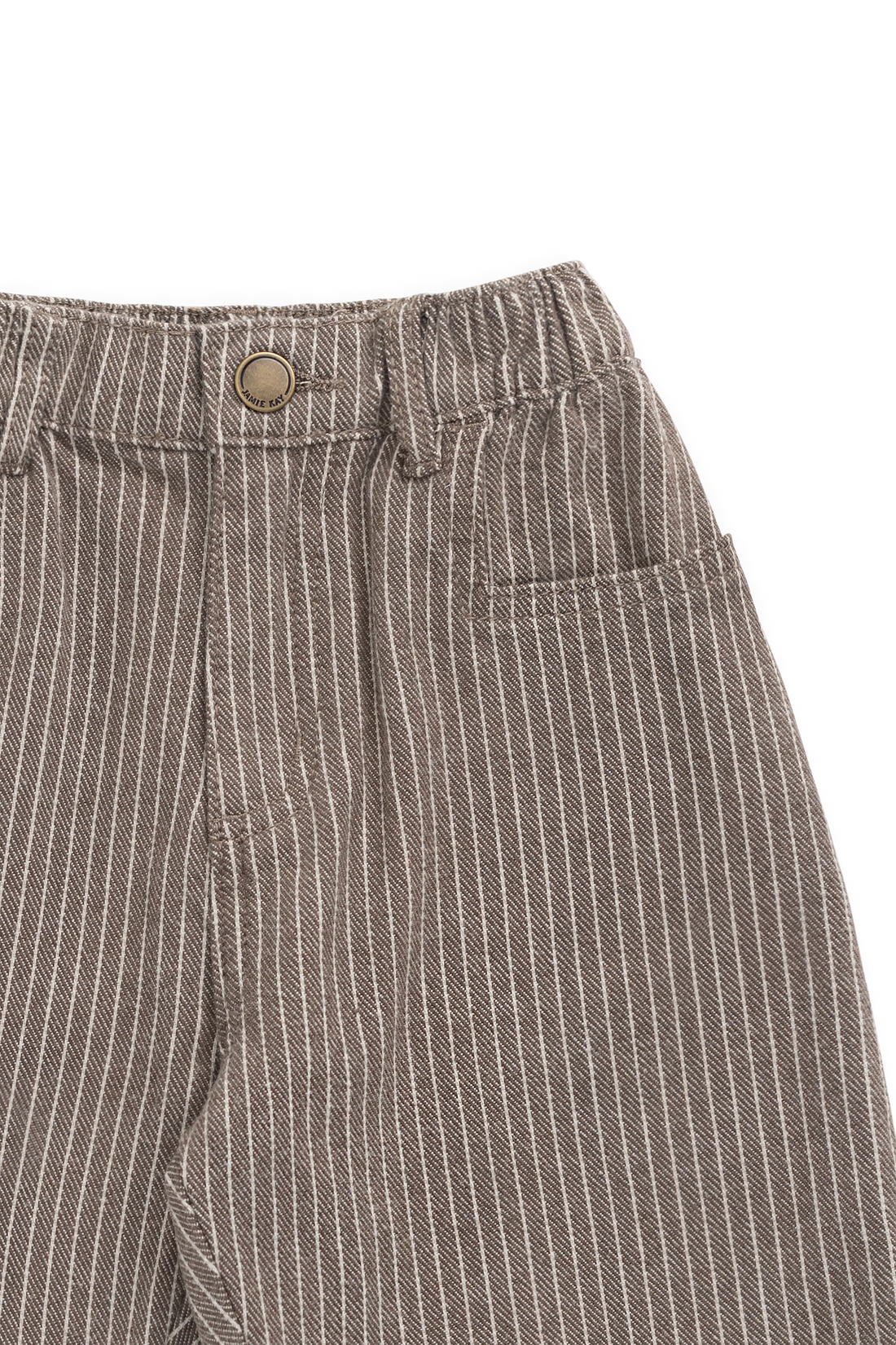 Abel Pant - Mini Pinstripe Cassava / Iroko Childrens Pant from Jamie Kay Australia