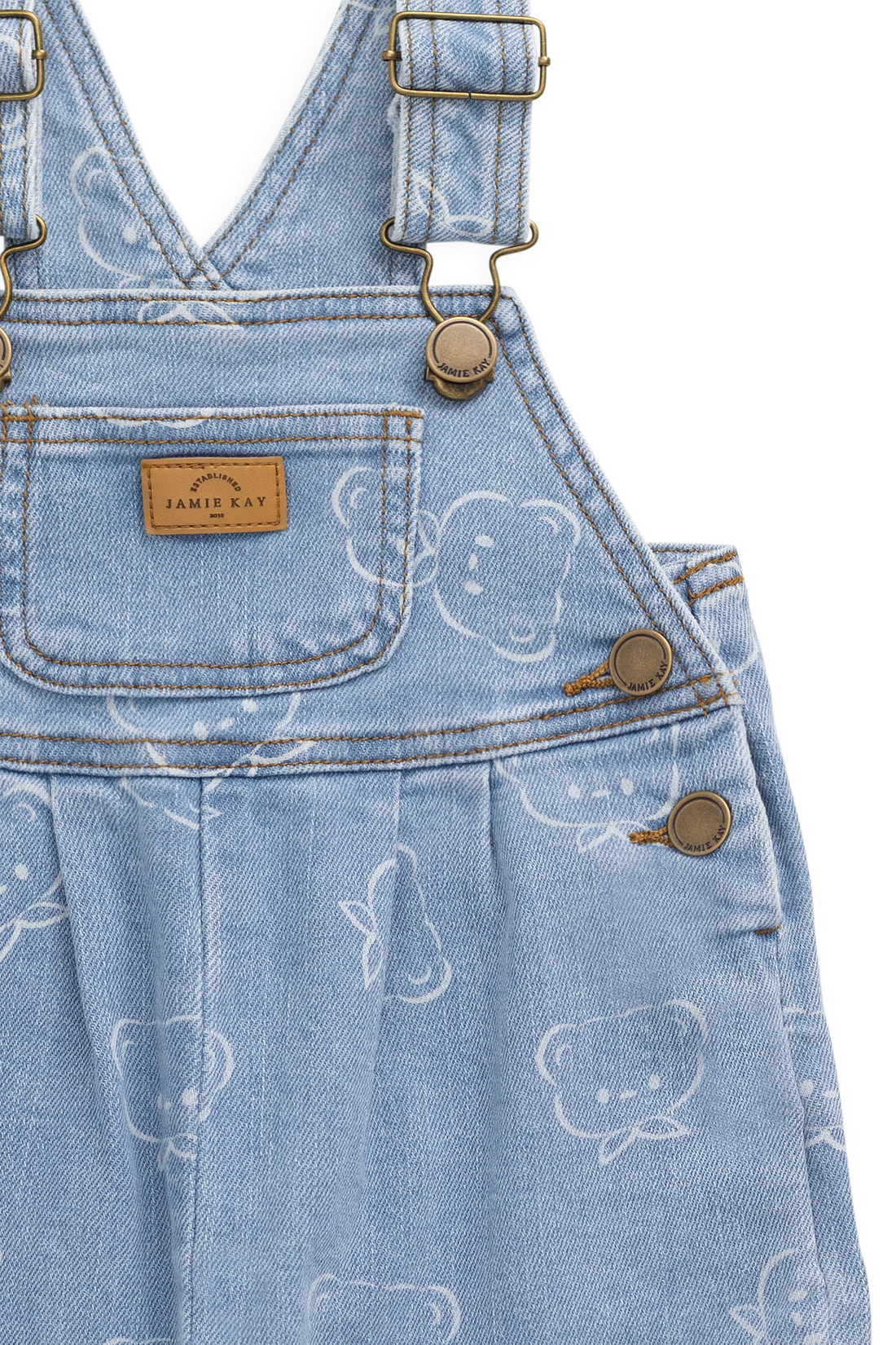 Blair Overall - Bowie Bear Denim Childrens Overall from Jamie Kay Australia