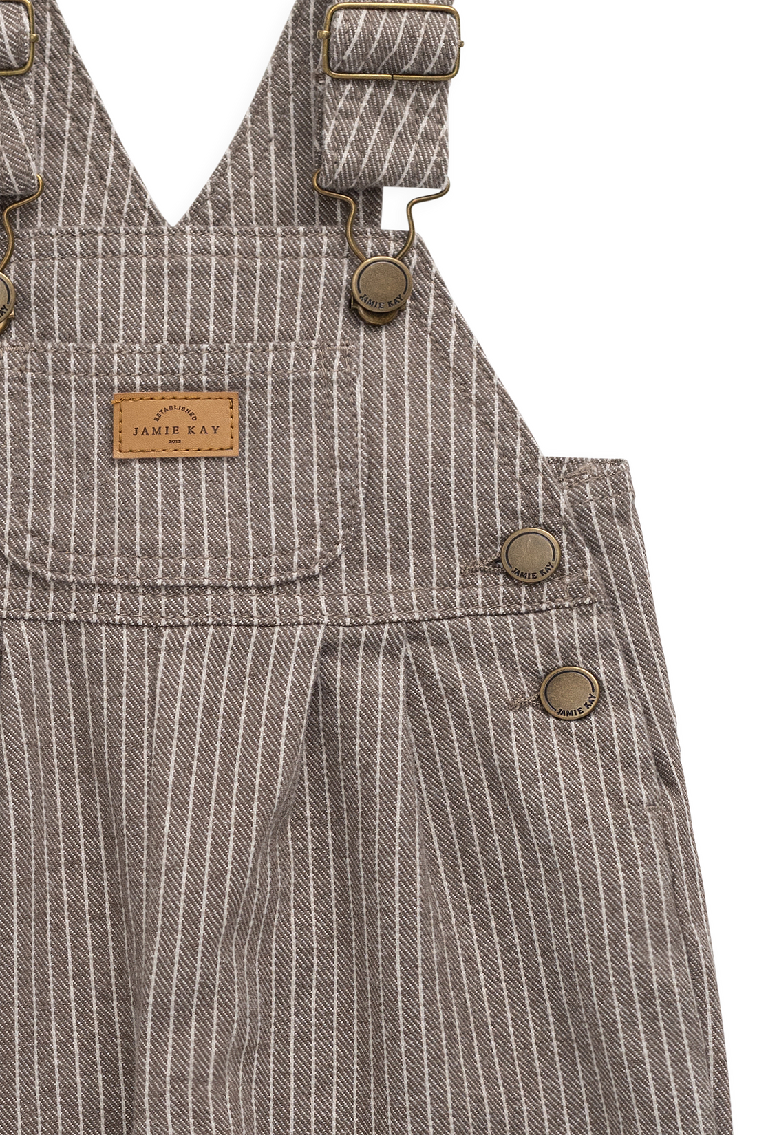 Blair Overall - Mini Pinstripe Cassava / Iroko Childrens Overall from Jamie Kay Australia