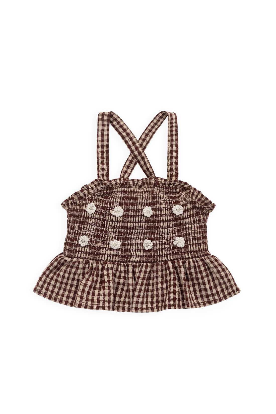 Organic Cotton Auden Top - Cinnamon Gingham Childrens Top from Jamie Kay Australia