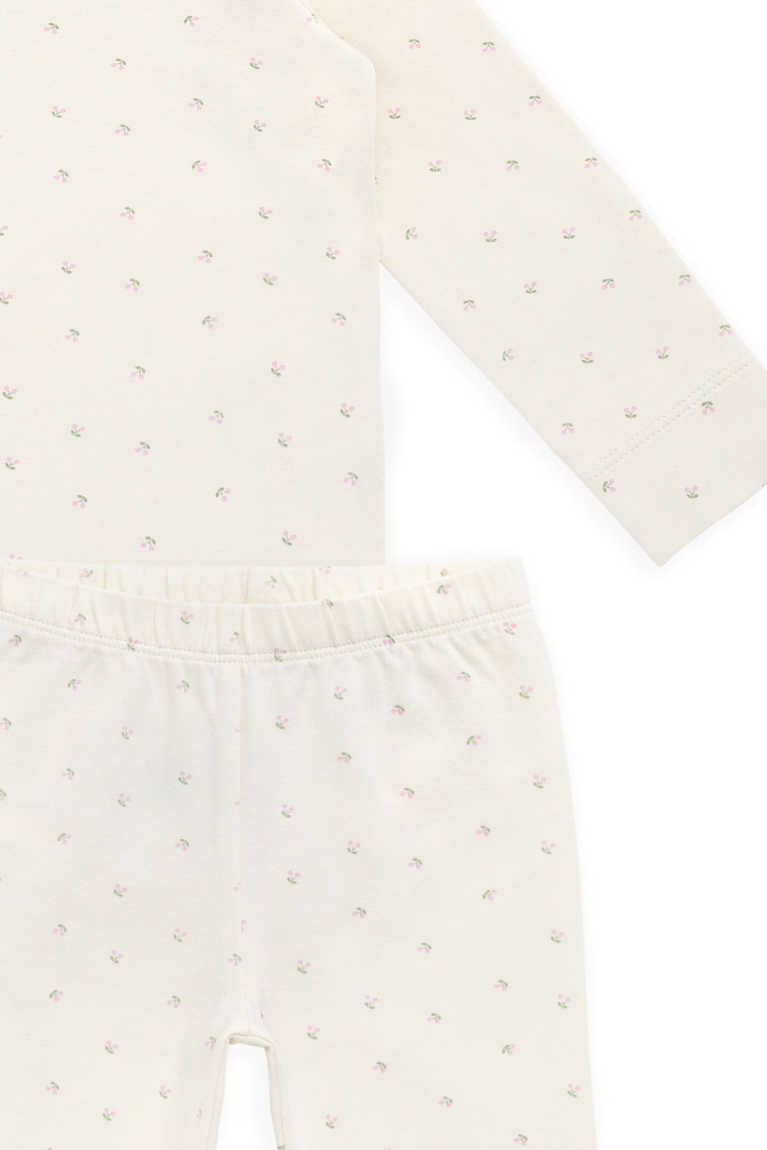 Organic Cotton Baker Long Sleeve Pyjama Set - Ditsy Cherries Childrens Pyjamas from Jamie Kay Australia
