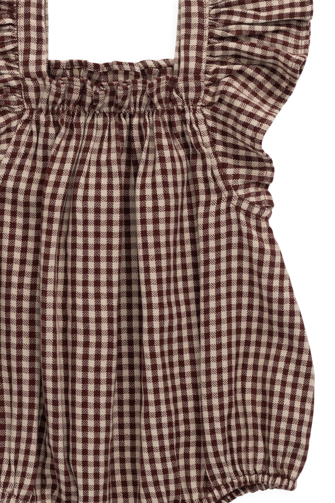Organic Cotton Harriet Playsuit - Cinnamon Gingham Childrens Playsuit from Jamie Kay Australia