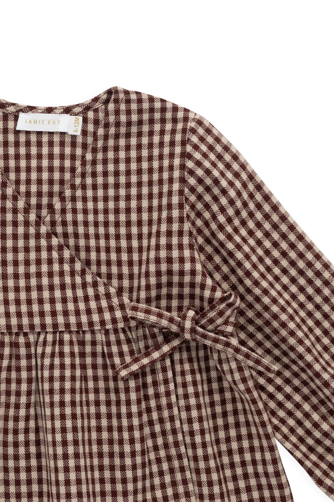 Organic Cotton Imani Blouse - Cinnamon Gingham Childrens Top from Jamie Kay Australia