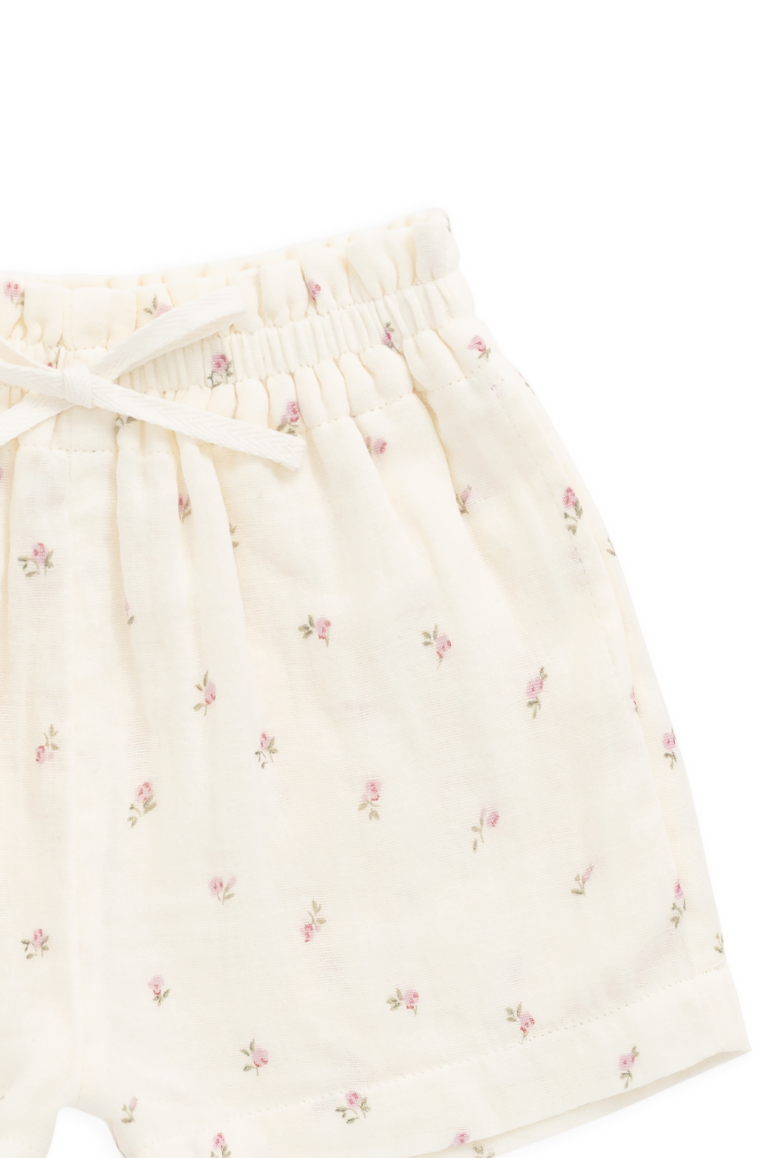 Organic Cotton Muslin Selah Short - Willow Rose Childrens Shorts from Jamie Kay Australia