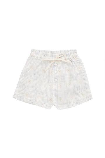 Organic Cotton Neve Short - Marguerite Egret Childrens Short from Jamie Kay Australia