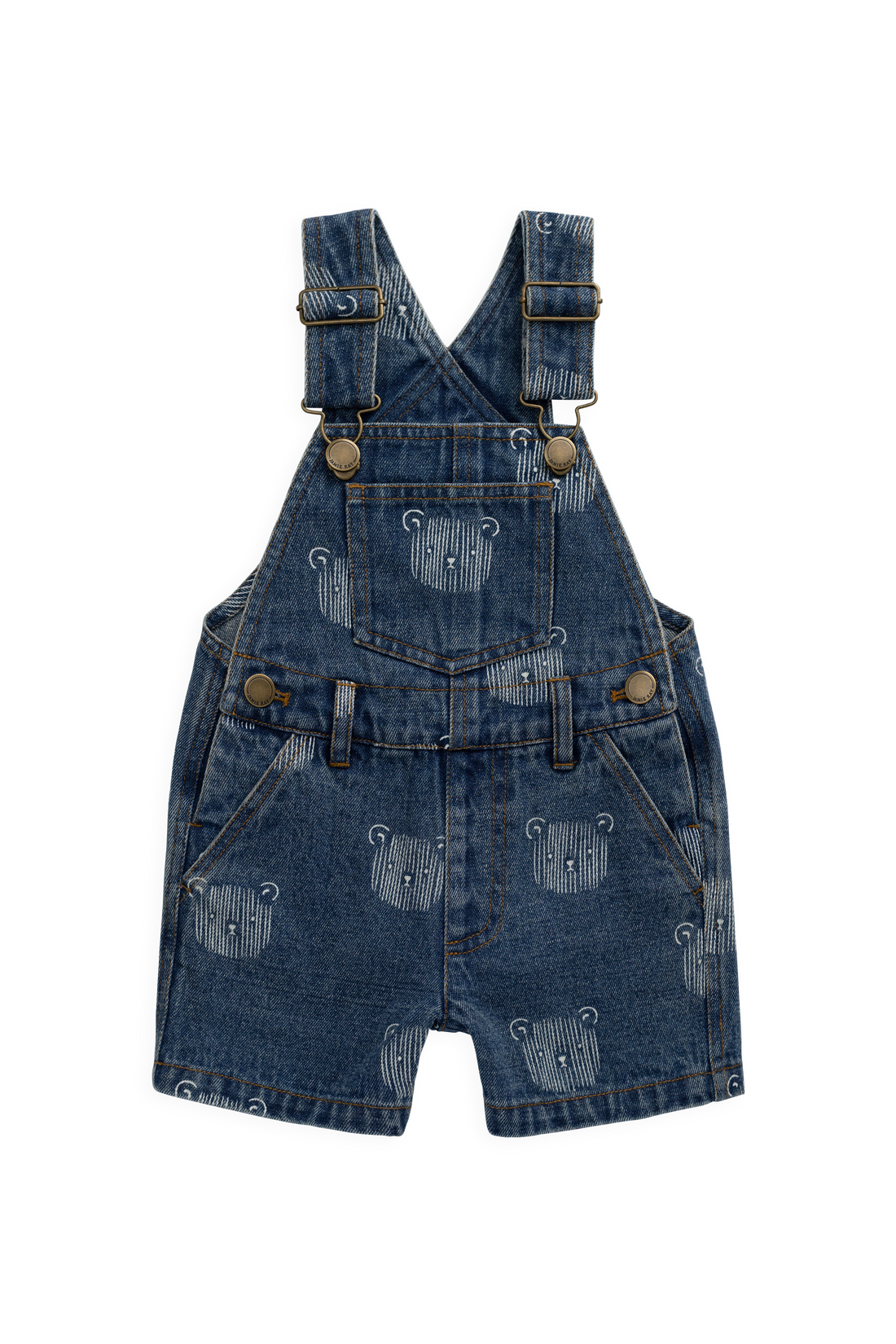 Fenix Short Overall - Teddy Face Denim Childrens Overall from Jamie Kay Australia
