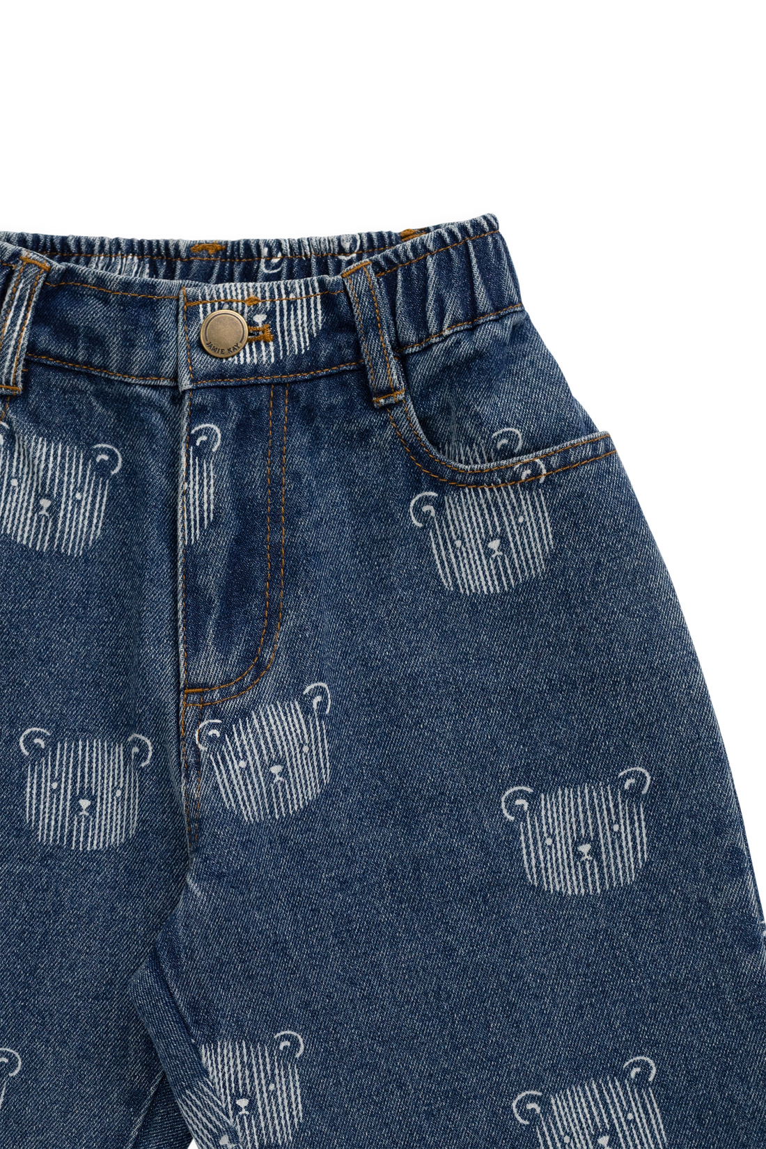 Linus Denim Pant - Teddy Face Denim Childrens Pant from Jamie Kay Australia