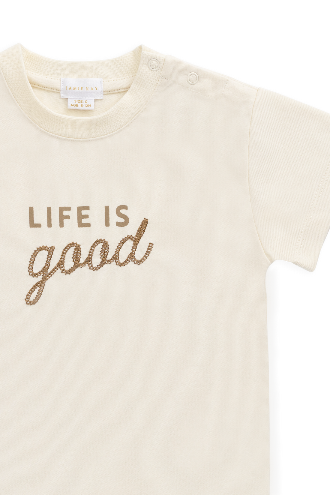 Organic Cotton Bjorn Tee - Cloud Life is Good Childrens Top from Jamie Kay Australia