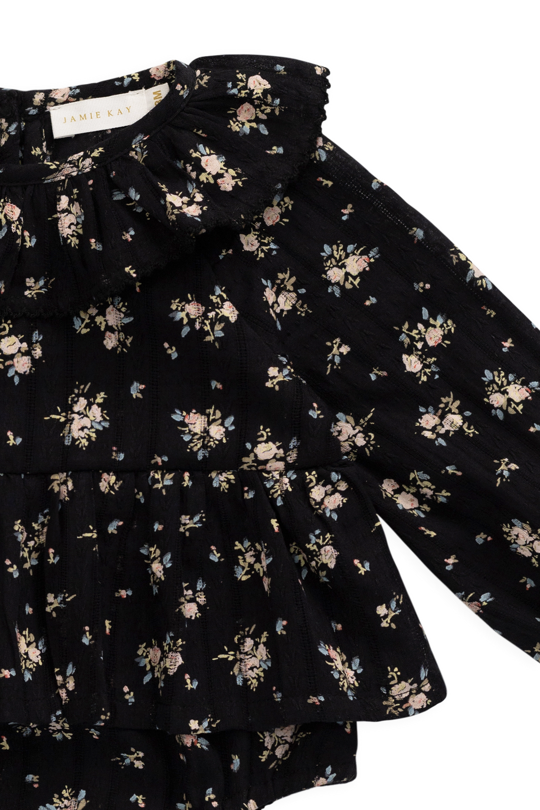 Organic Cotton Caroline Playsuit - Cassie Caviar Childrens Playsuit from Jamie Kay Australia