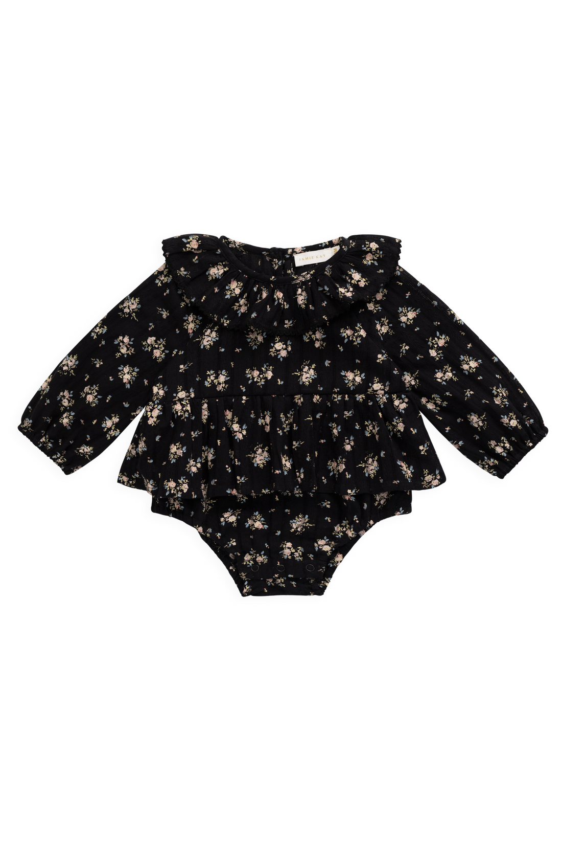 Organic Cotton Caroline Playsuit - Cassie Caviar Childrens Playsuit from Jamie Kay Australia