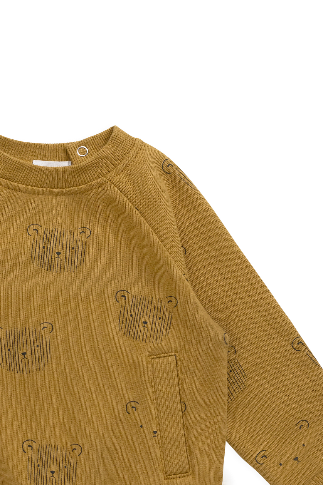 Organic Cotton Henry Sweatshirt - Buckwheat Teddy Face Childrens Sweatshirt from Jamie Kay Australia