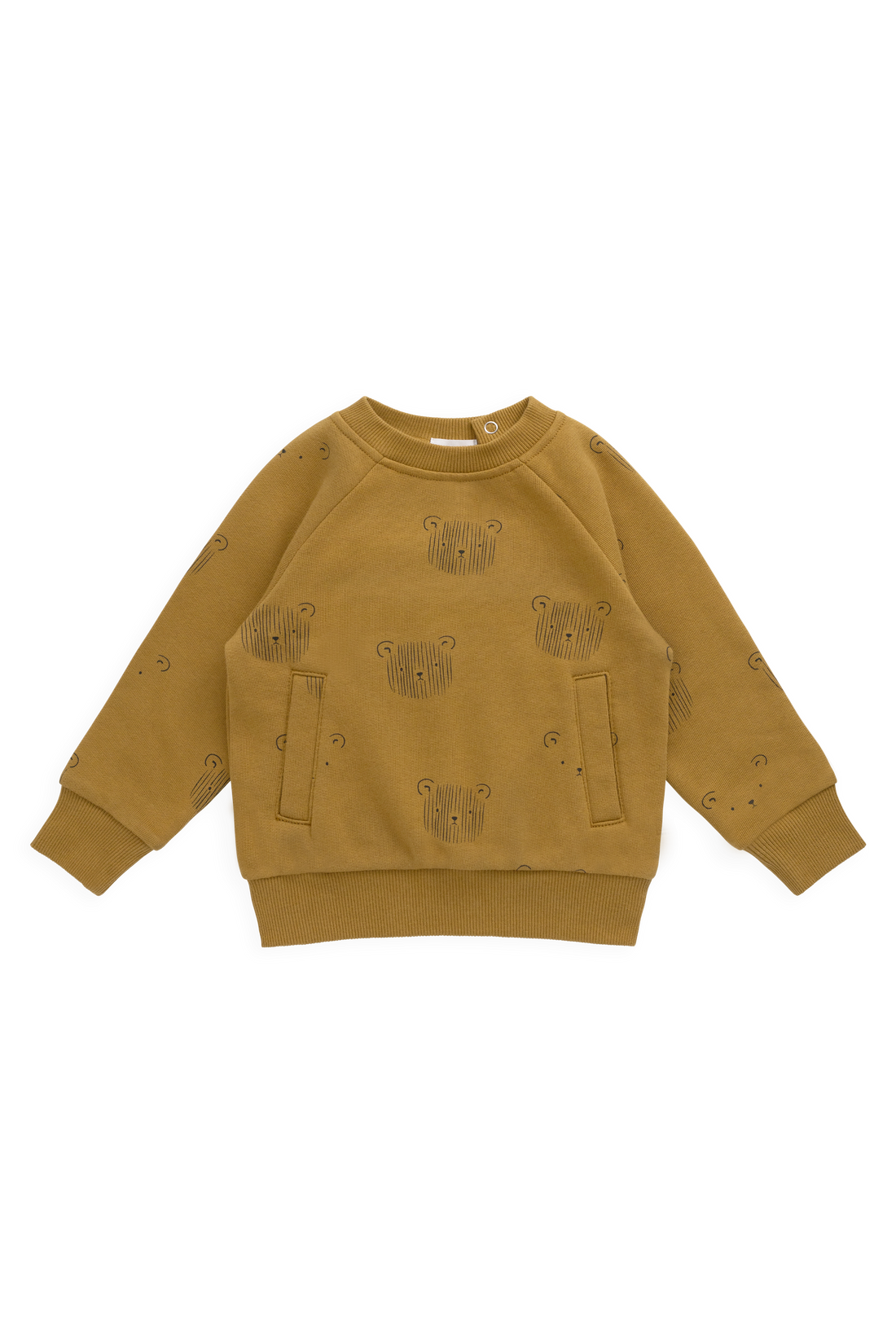 Organic Cotton Henry Sweatshirt - Buckwheat Teddy Face Childrens Sweatshirt from Jamie Kay Australia