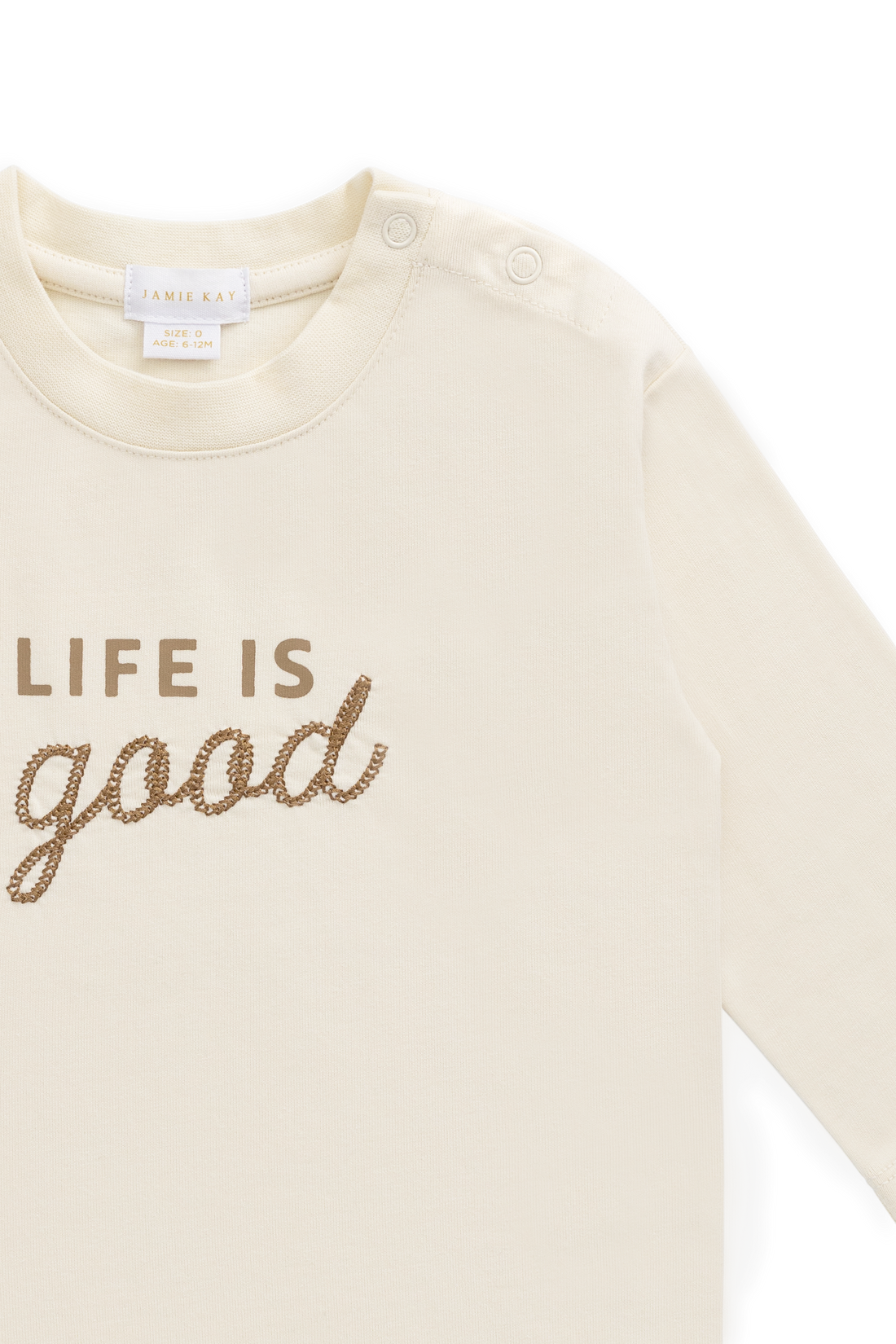 Organic Cotton Marshall Long Sleeve Top - Cloud Life is Good Childrens Top from Jamie Kay Australia